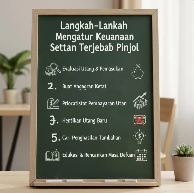 Seseorang menghitung uang dan membuat rencana keuangan di meja dengan buku catatan dan kalkulator