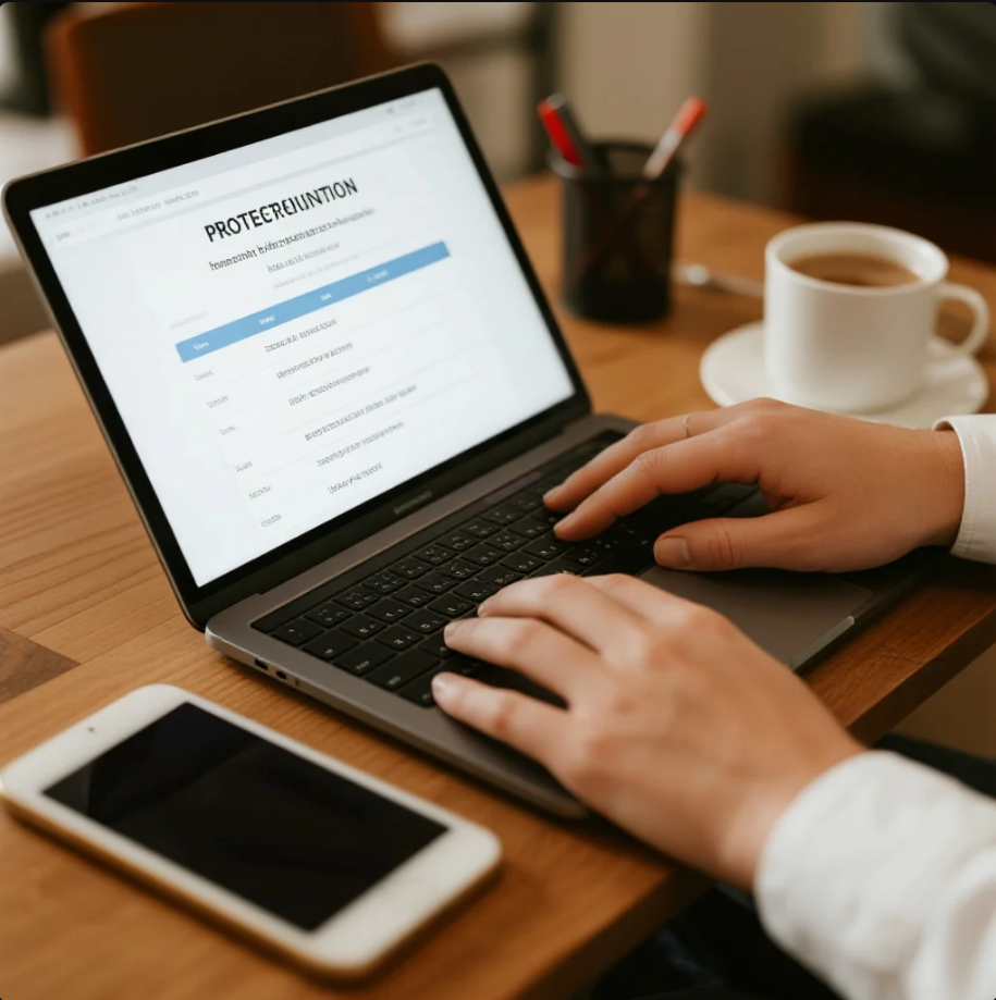 Ilustrasi konsumen memeriksa keamanan aplikasi pinjaman online di smartphone