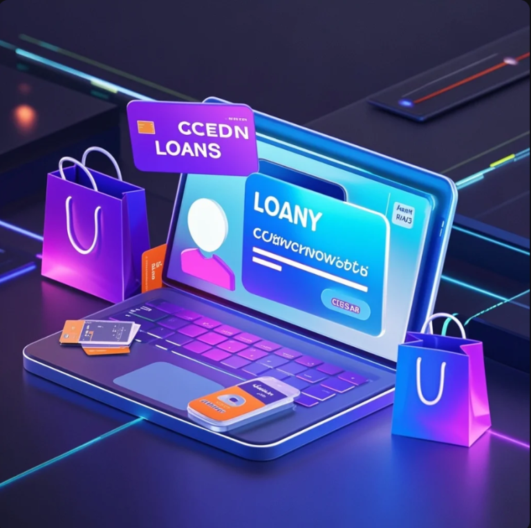 Seseorang scroll aplikasi belanja dan pinjaman online di ponsel, dengan notifikasi promo dan tagihan yang menumpuk.